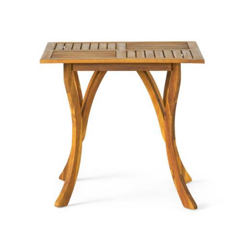Outdoor Acacia Wood Dining Table - Square Design, Natural Brown
