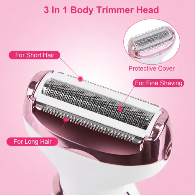 4-in-1 Electric Razor for Women - Waterproof Facial and Body Trimmer