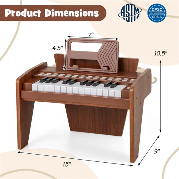 Mini Digital Piano for Kids - 25 Keys with Lighted Teaching Mode