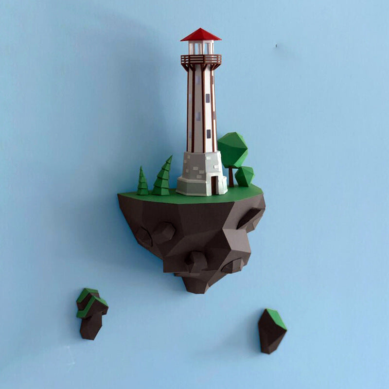 46cm Island Lighthouse Paper Model Wall Hanging Decor - Home & Garden