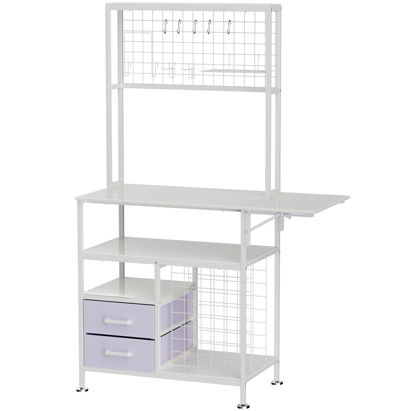 Large Foldable Heat Press Table with Storage Pegboard Hooks Vinyl Holder