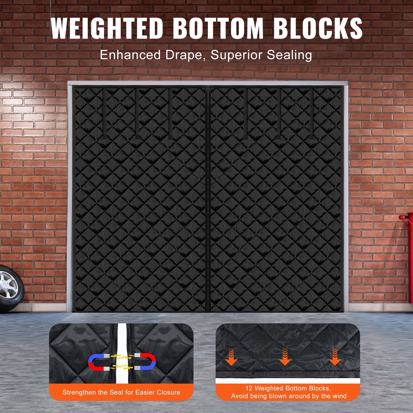 Garage Door Insulation Kit 8.3 x 7.15 ft Thermal Insulated Garage Screen