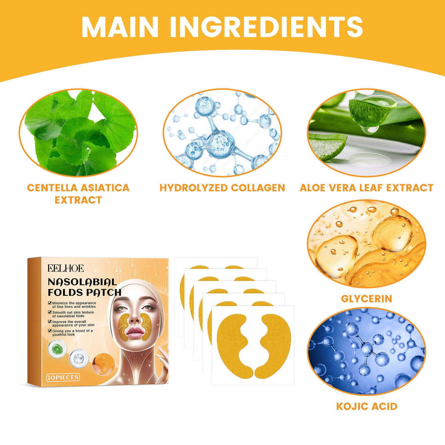 Nasolabial Folds Anti-Aging Patches - Smoothing Collagen Facial Treatment