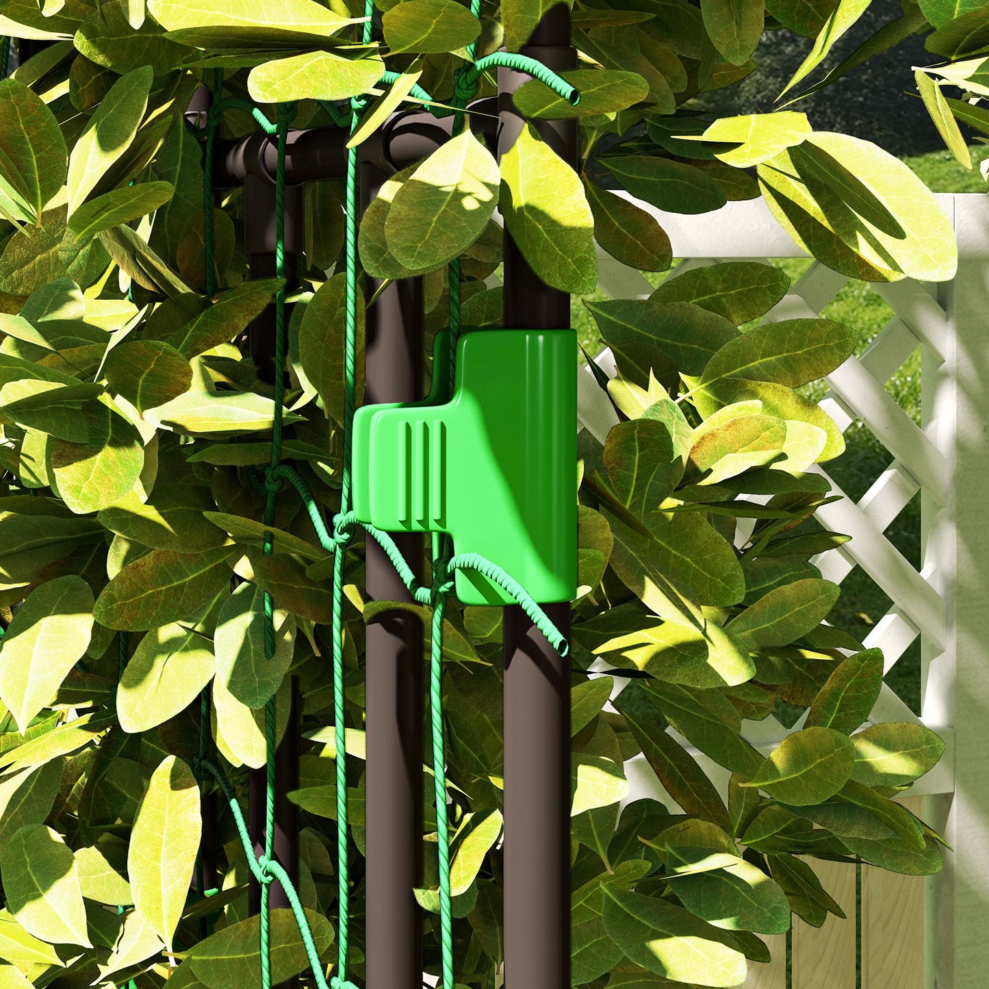 8 Ft Metal Garden Arch Trellis Support with Climbing Net for Vegetables and Climbing Plants - Black