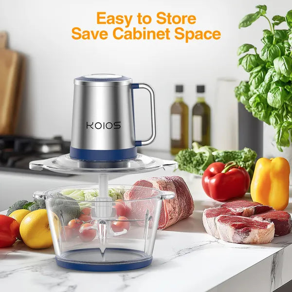 Electric Food Chopper Processor with 2L Glass Bowl for Vegetables & Meat