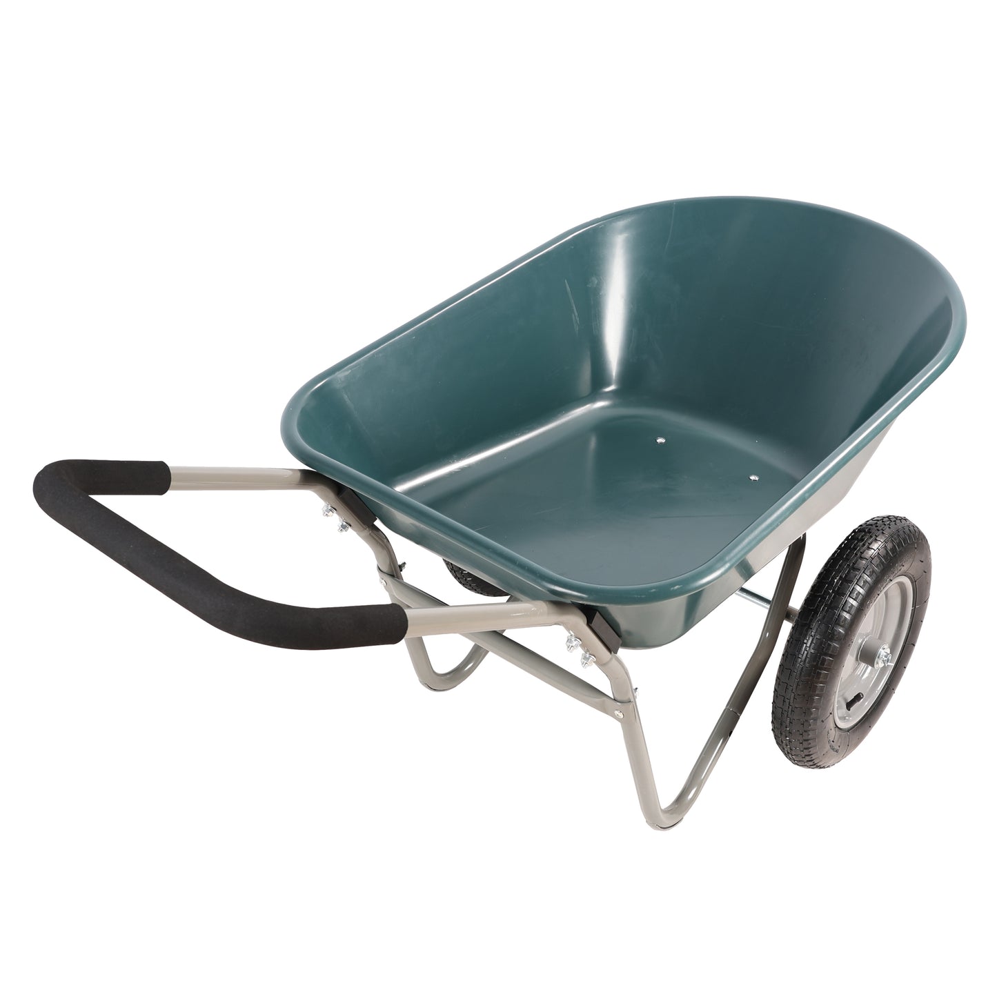 Garden Trolley with Pneumatic Wheels - 15 Inch Two-Wheel Utility Cart