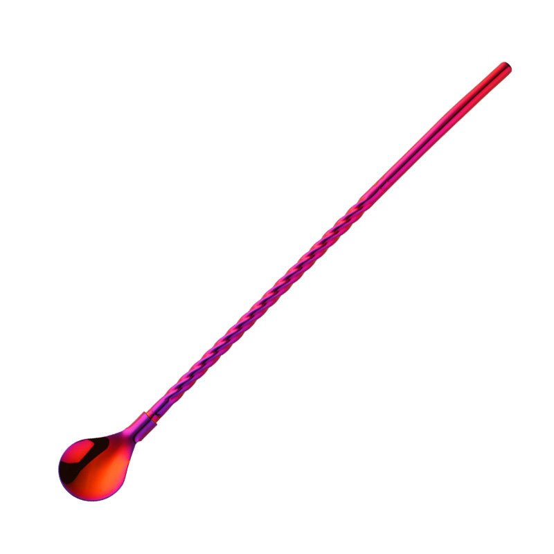 Stainless Steel Dual-Purpose Straw Spoon - Long Handle Kitchen Utensil