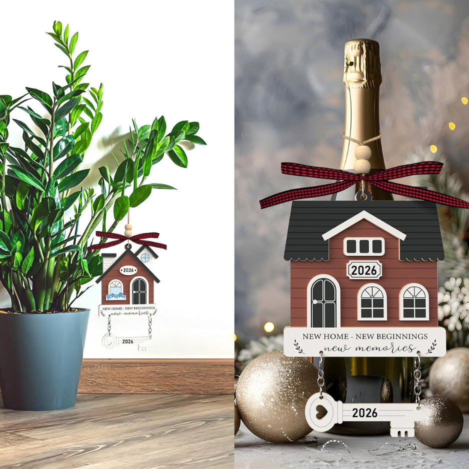2026 New Home Wooden Ornament - Housewarming Gift for Couples