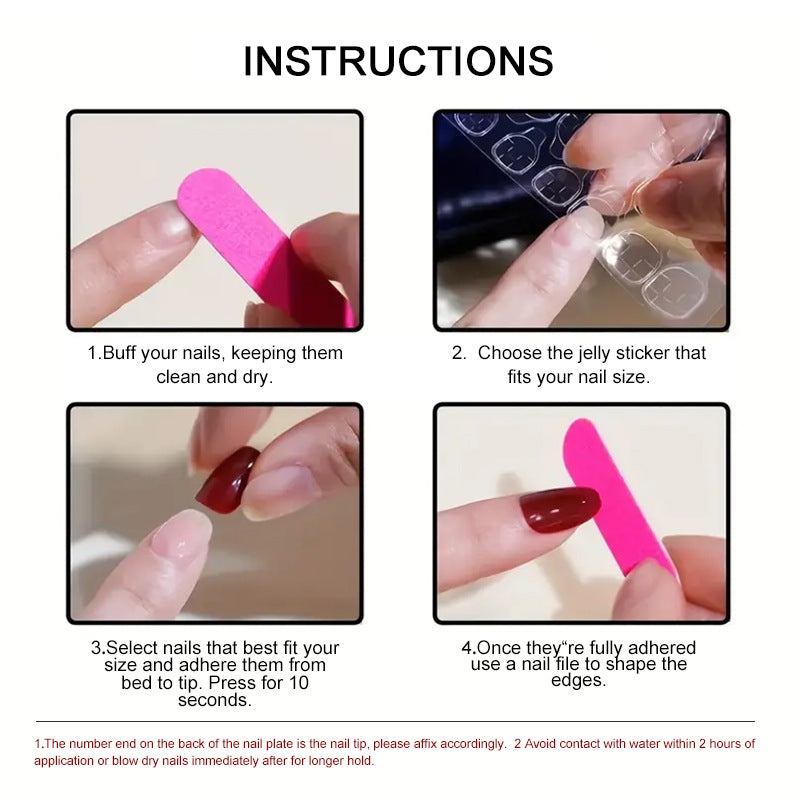 Removable Nail Tips with Flower and Skull Design - Long Ballet Style