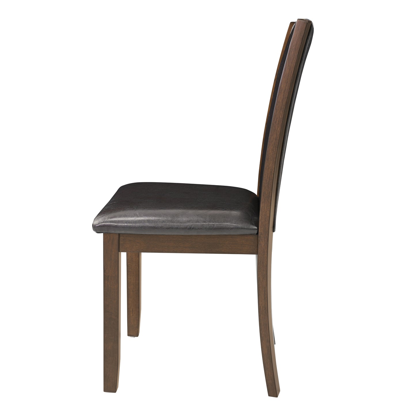 Wooden Dining Chairs Set of 4 with Padded Seat - Dark Walnut