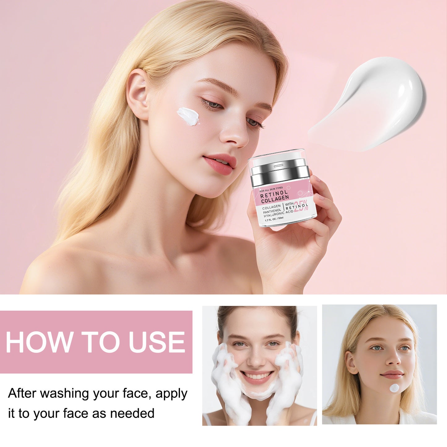 Collagen Face Moisturizer Cream - Hydrating Facial Skincare 50ml