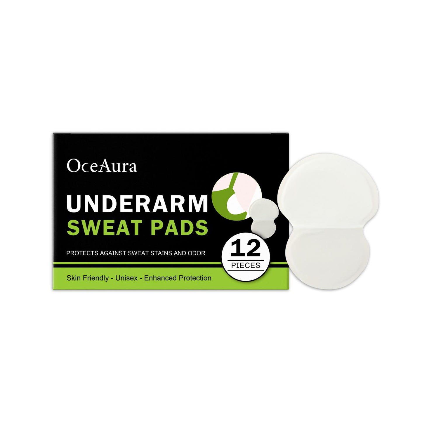Underarm Sweat Absorbing Patches - 12 Pieces Body Care