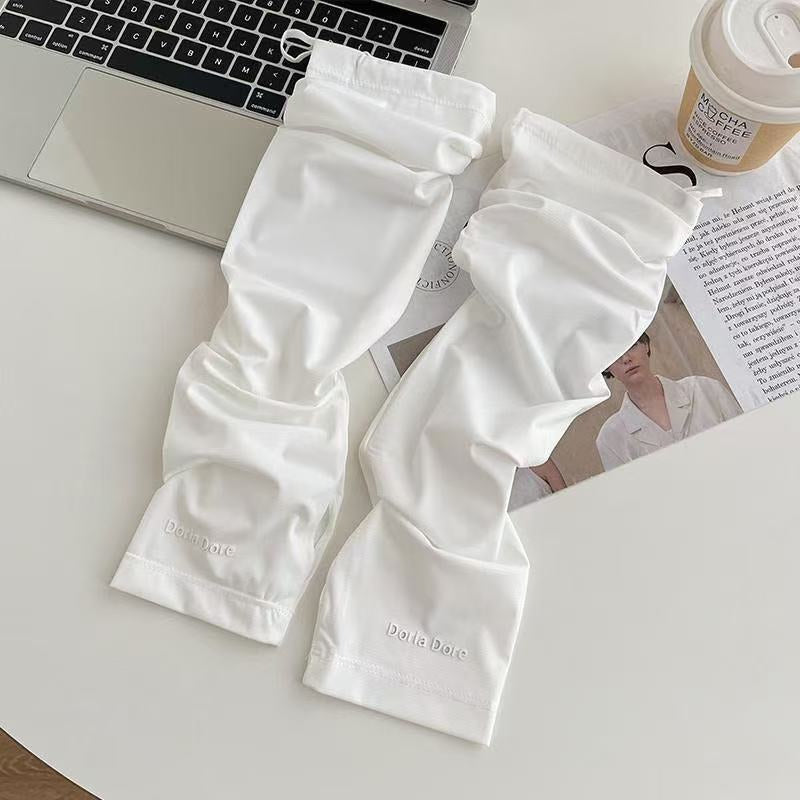 Sunscreen Ice Silk Sleeves – White (1 Pair)