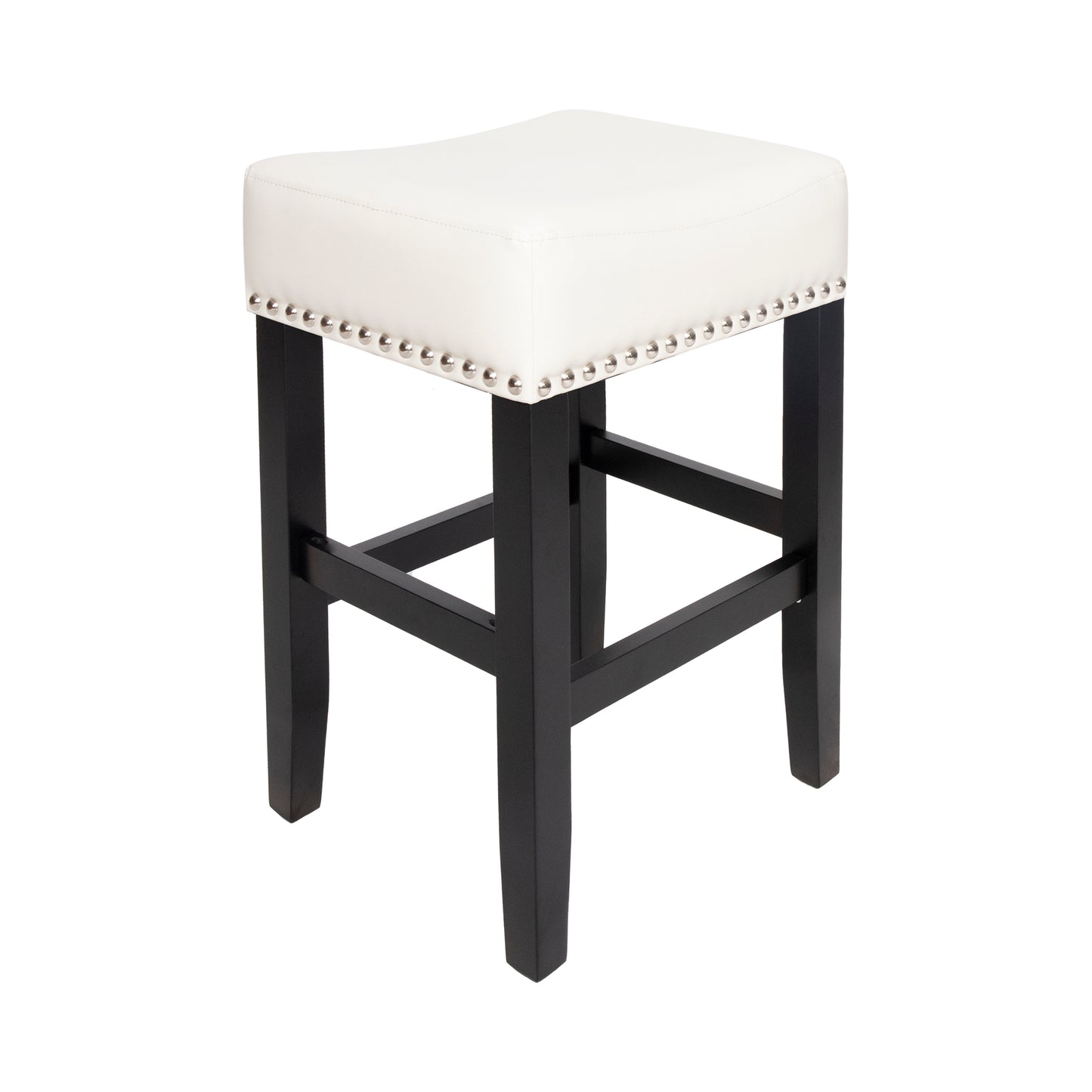 26-inch Backless Ivory Leather Counter Stool Set Of 2