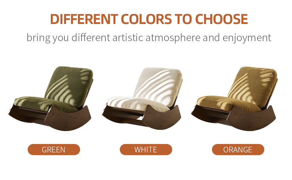 Comfortable White Glider Rocking Chair - Solid Wood Frame