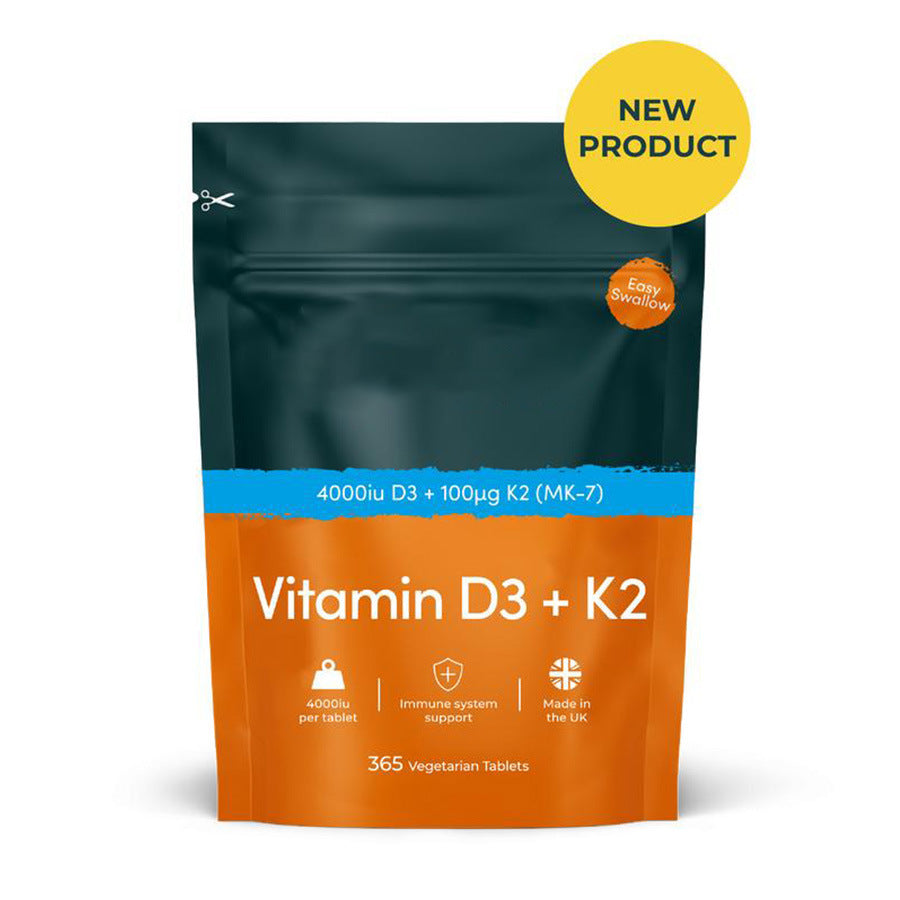 Vitamin D3 K2 Tablets - 60 to 120 Piece Supplement