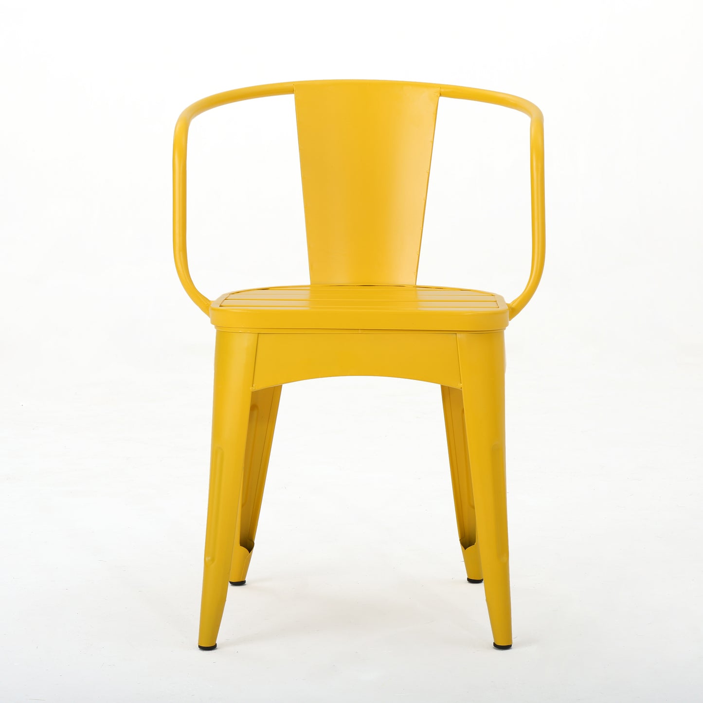 Outdoor 3-Piece Yellow Metal Bistro Set - Iron Table & Chairs