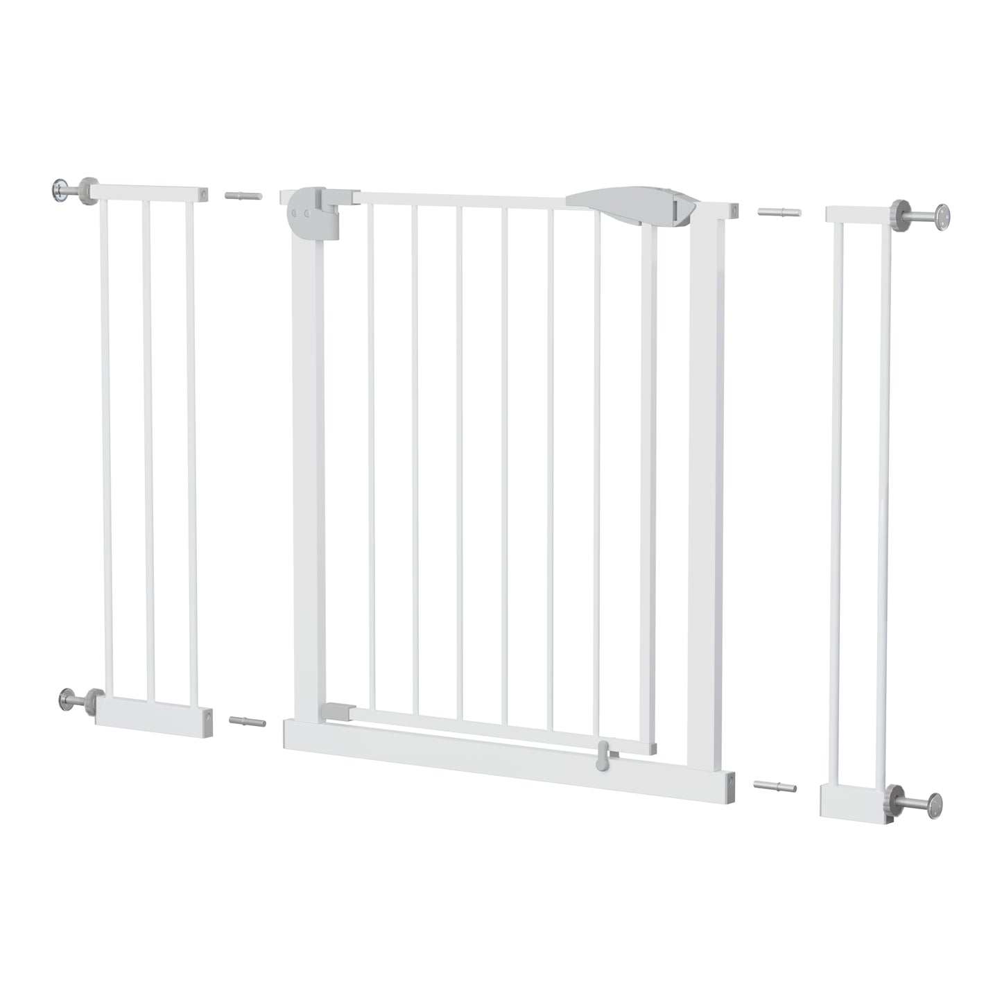2-Pack Pressure-Mounted Baby Gate for Stairs & Doorways - White