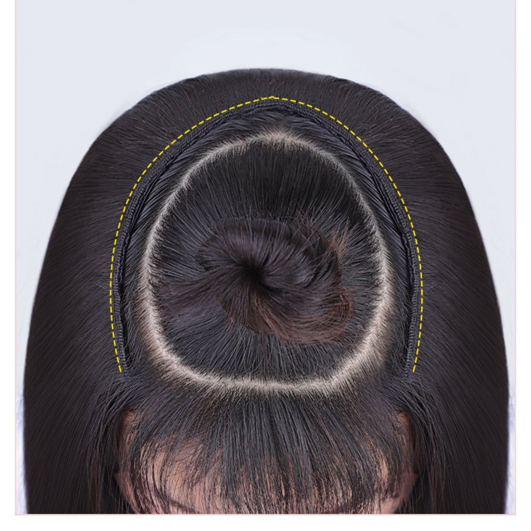 U-Shaped Human Hair Wig Piece - Seamless & Invisible Hair Extension
