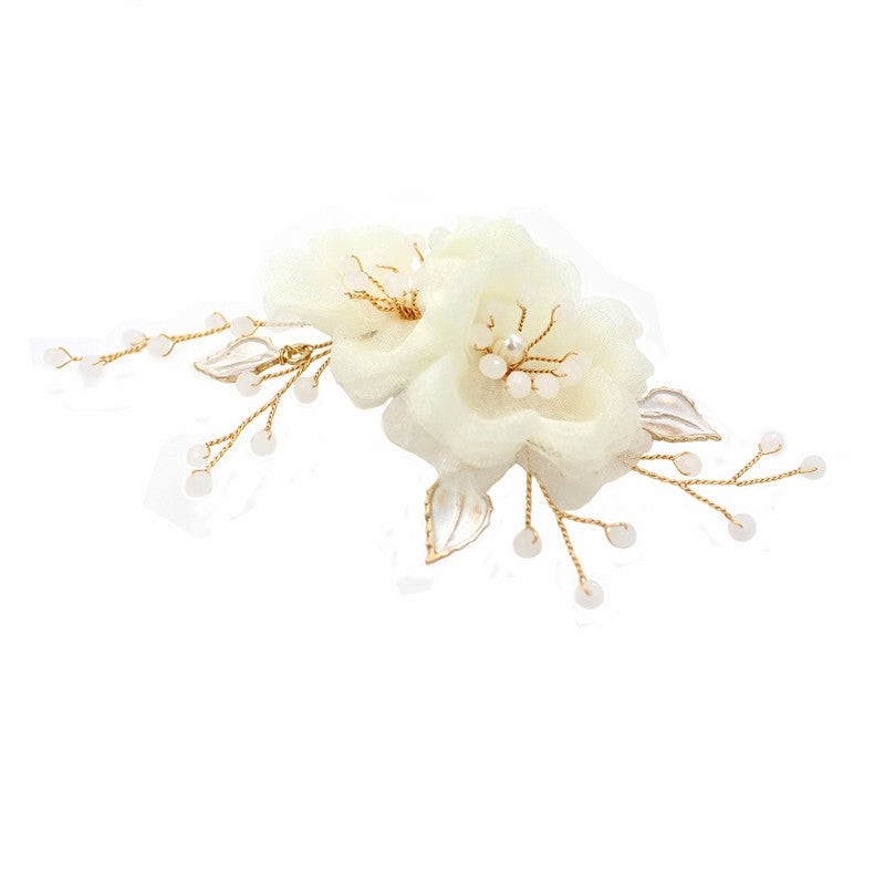 Women's Chiffon Flower Hairpin - Gold