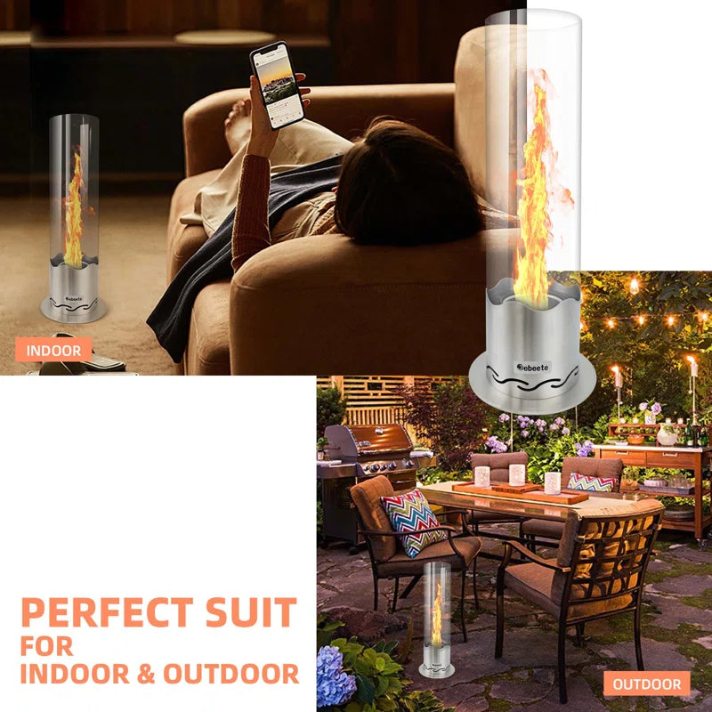 Portable Tabletop Fire Pit - Clean-Burning Bioethanol Fireplace