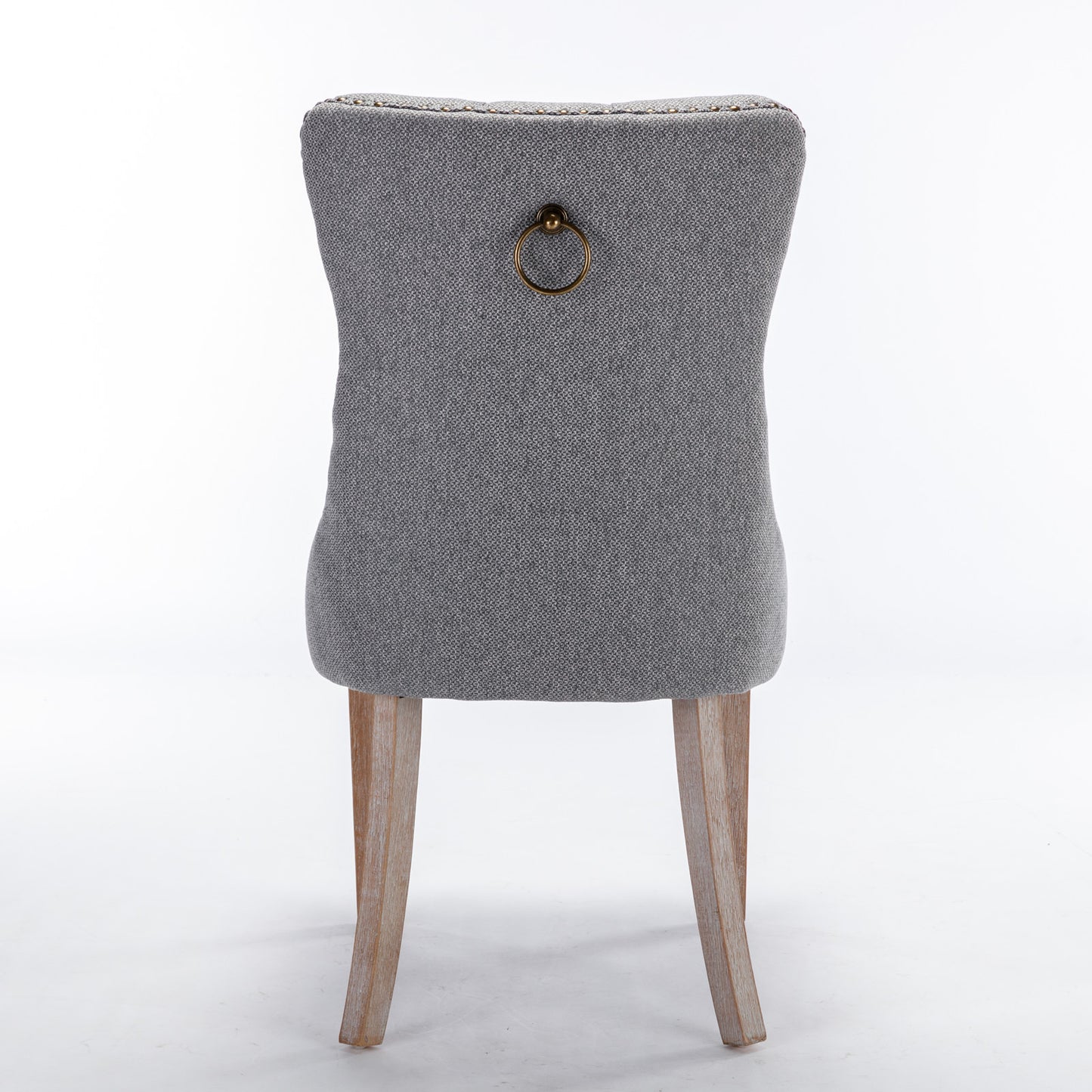 Tufted Gray Upholstered Dining Chairs - Set of 2