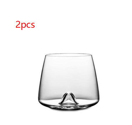 Crystal Glass Wine Cup with Concave Base - Stemless, Hand-Blown, Ideal for Bars & Hotels