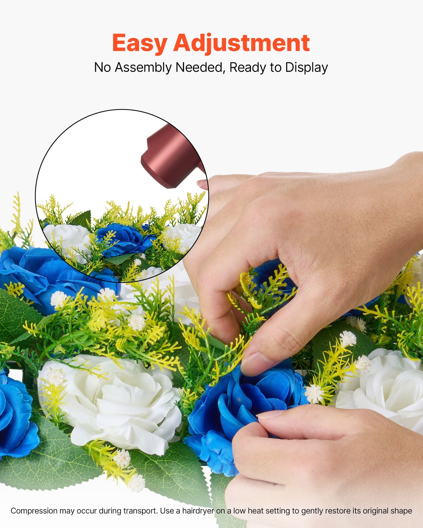 Blue and White Flower Balls for Wedding Centerpieces - 10PCS Faux Flower Arrangements