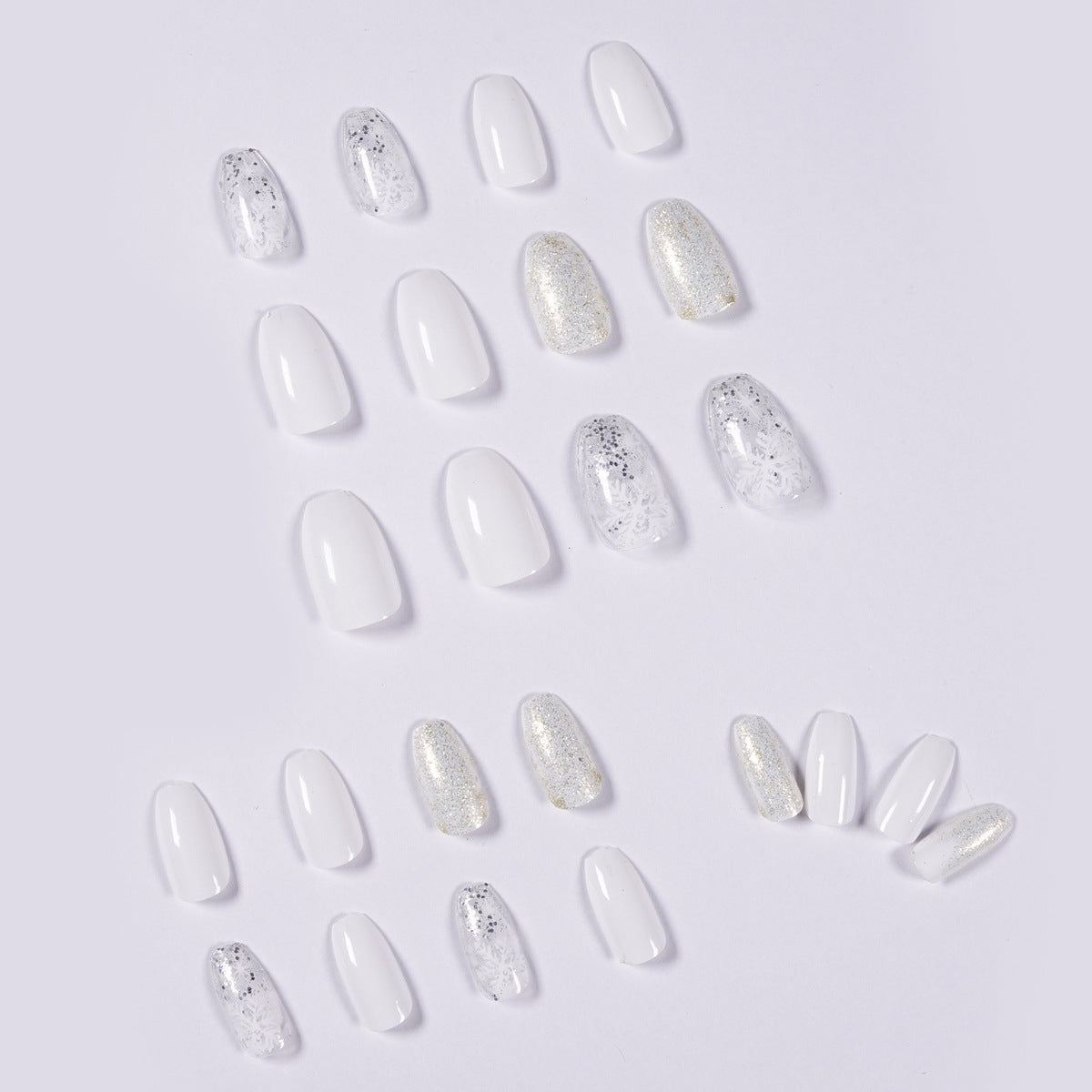 Nail Art Stickers Decals for Glitter Short Ballet Nails 24 Pieces