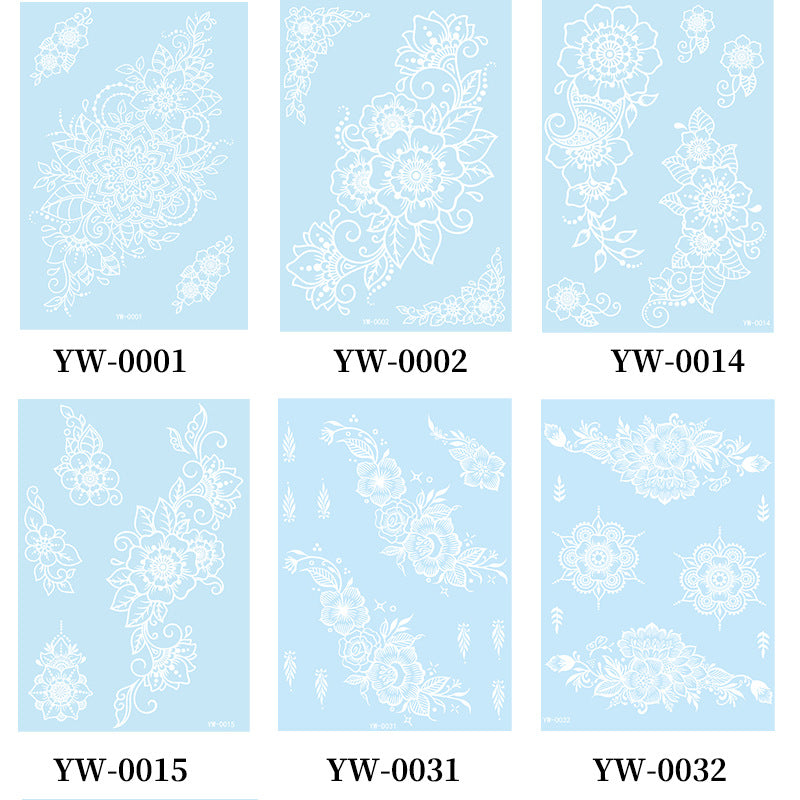 Glow in the Dark Henna Tattoo Stickers for Parties & Festivals - Intricate Lace Designs, Light Up Halloween & Christmas