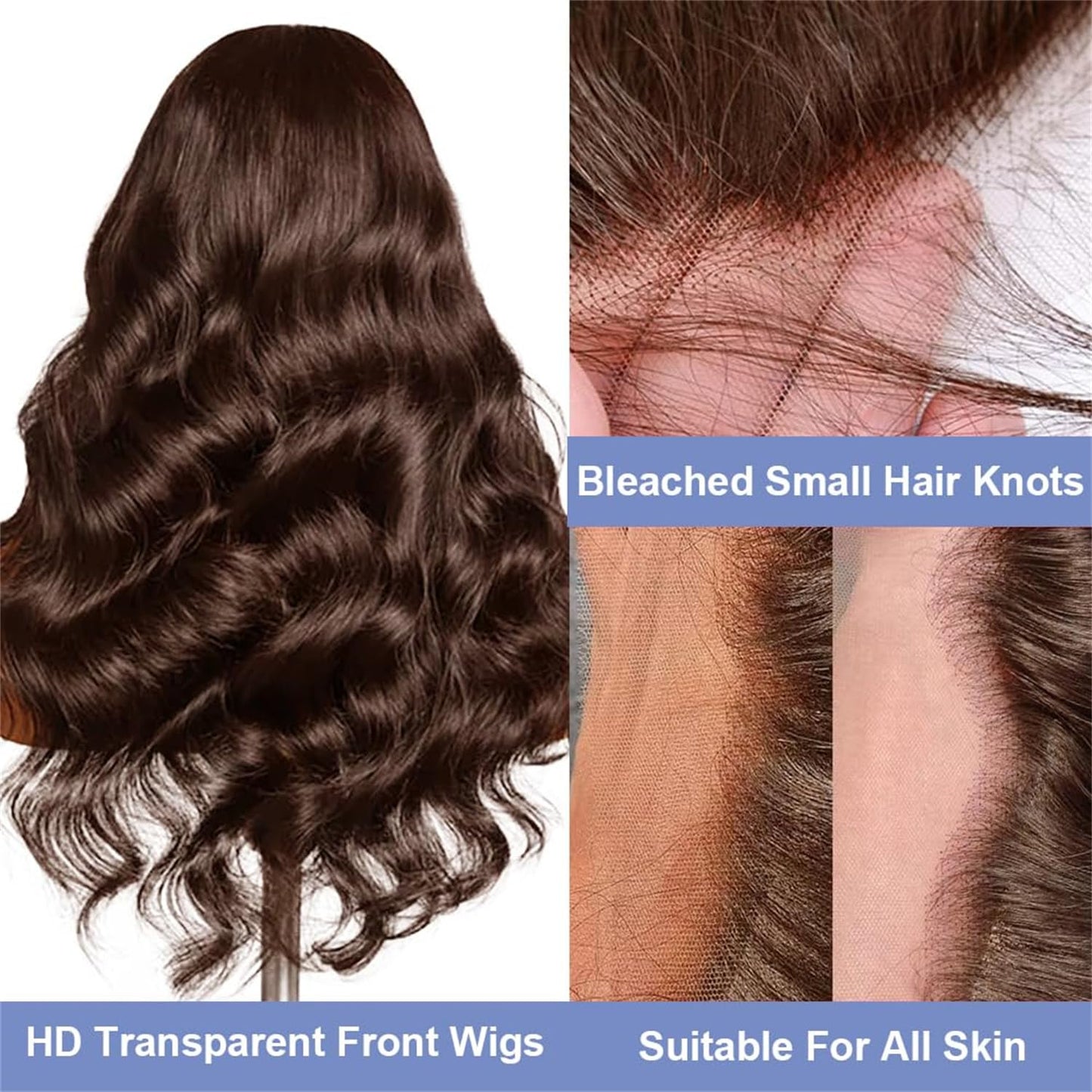 Chocolate Brown Body Wave 13x4 Lace Front Human Hair Wig