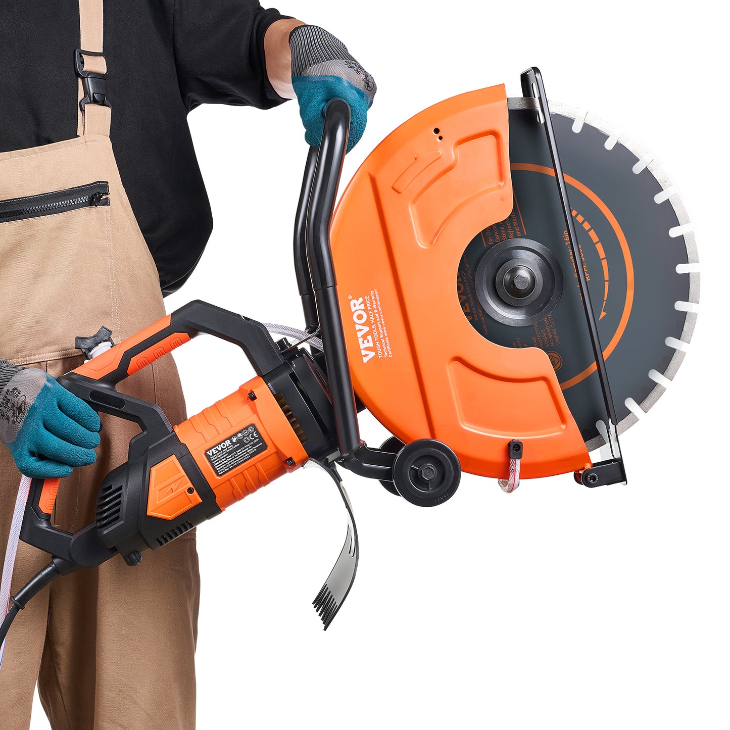 Electric Concrete Saw 16In 3200W Circular Cutter with Adjustable Depth Water Line