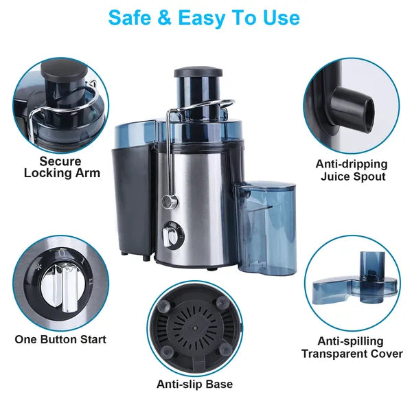 1000W Electric Centrifugal Juicer with 2 Speeds, Wide Feed Chute & 17Oz Cup