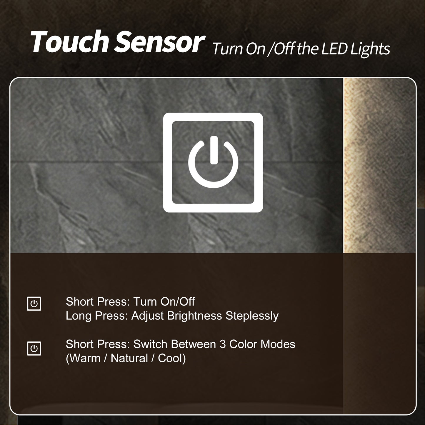 Wall-Mounted LED Full Length Mirror - 63" x 24" Silver Backlit