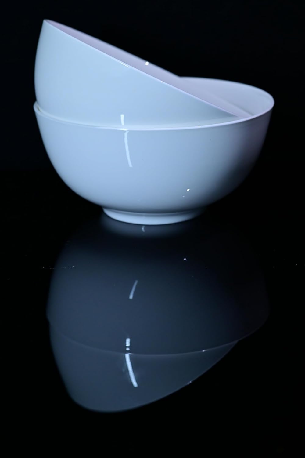 8-Inch Bone China Dinnerware Set - 2 Deep White Bowls