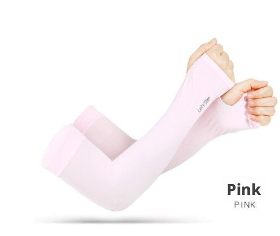 Pink Sunscreen Ice Sleeves - Sun Care Cooling Arm Cover Pair