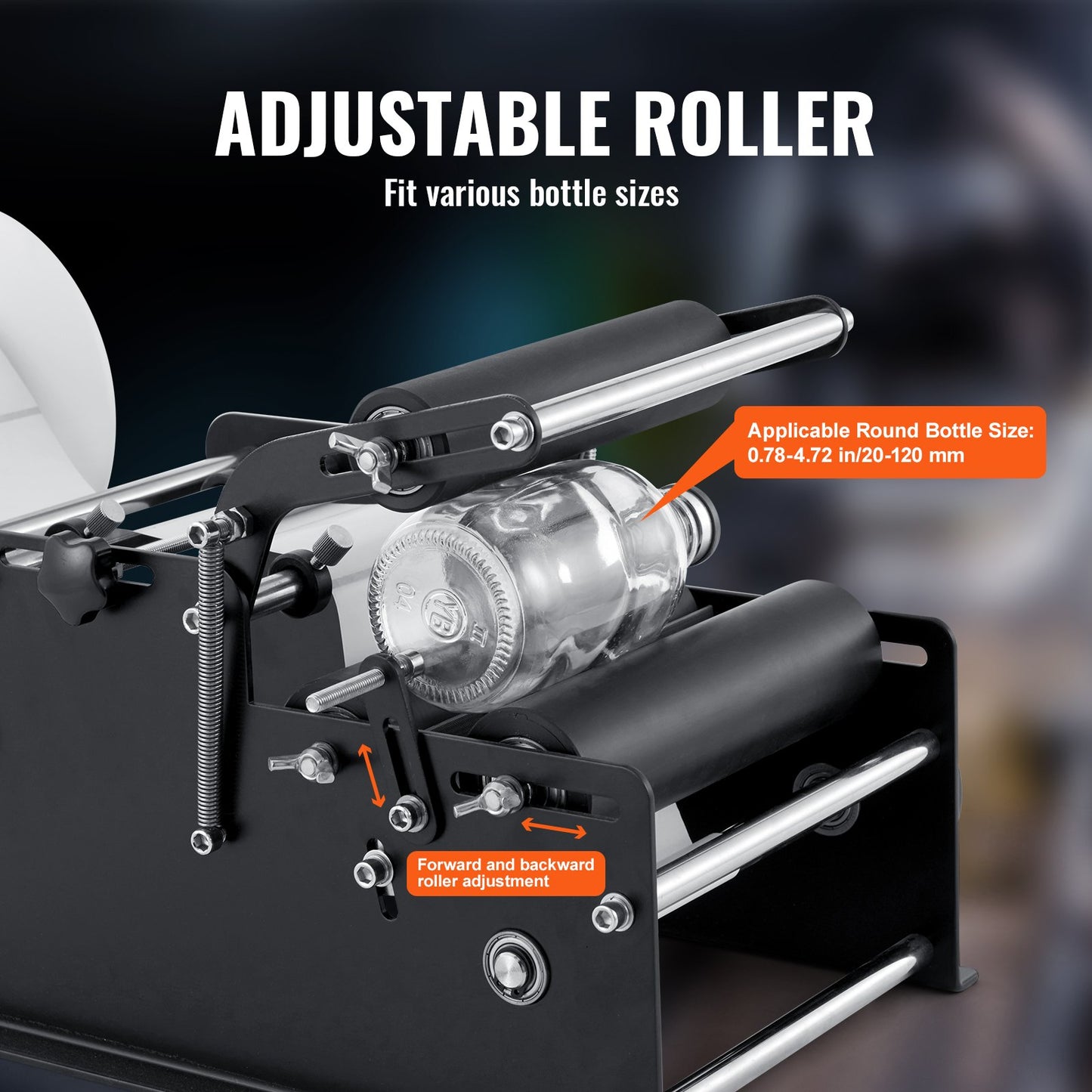 Manual Round Bottle Labeling Machine - Adjustable, Fast Application for 0.78-4.72 Inch Bottles