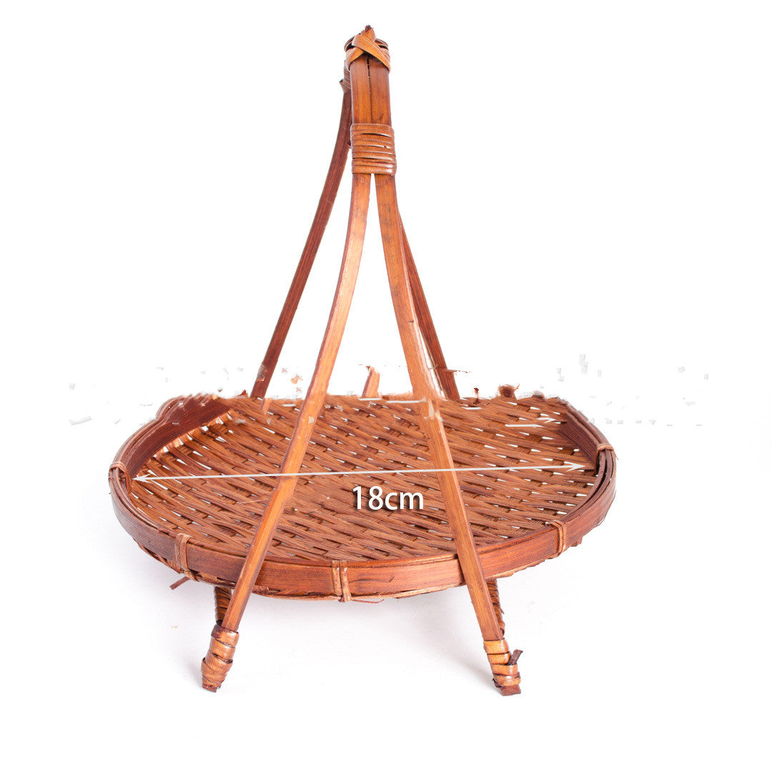 Bamboo Fruit Tray and Storage Basket - Handmade Rattan Home Decor, Brown