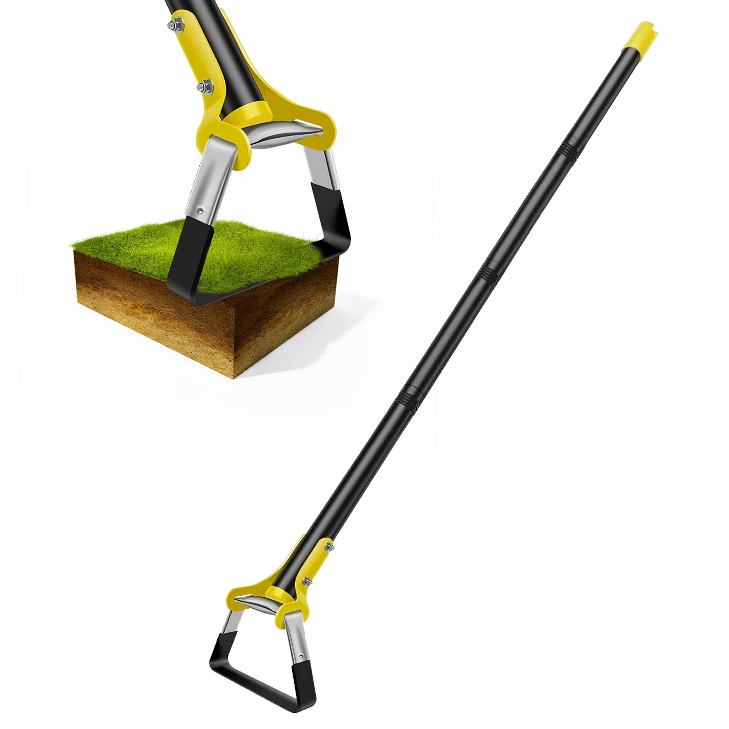 Adjustable Garden Hoe Handheld Stirrup Weeding Cultivator with Extendable Length