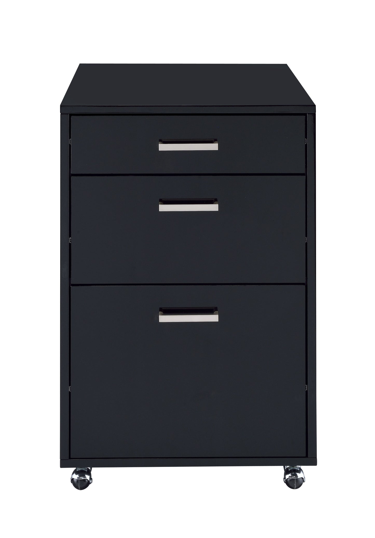 Black High Gloss & Chrome Finish Cabinet - Coleen