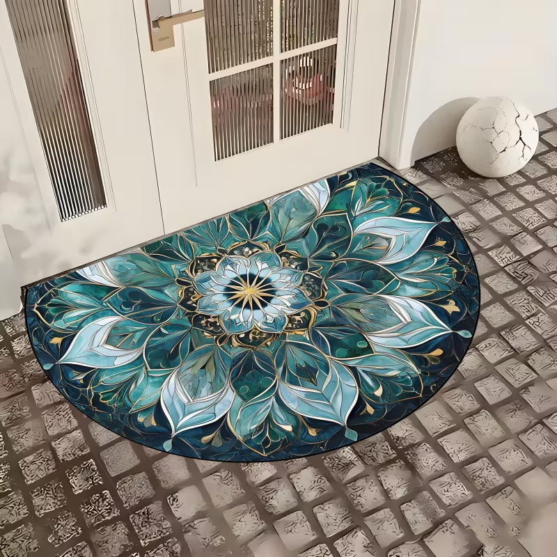 Crystal Velvet Semi-Circular Anti-Fouling Floor Mat - Multiple Sizes & Styles