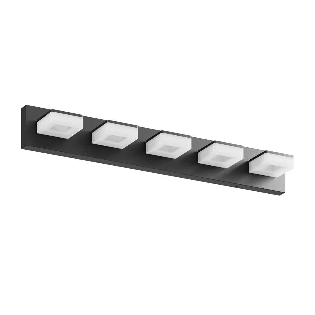 32-Inch LED Bathroom Vanity Light Fixture - 5-Light, Matte Black