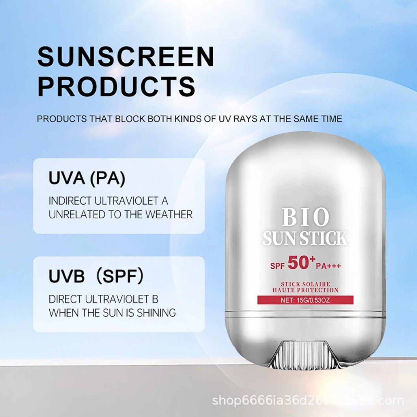 SPF 50+ Bio Sunscreen Stick - Waterproof Face & Body Sun Protection