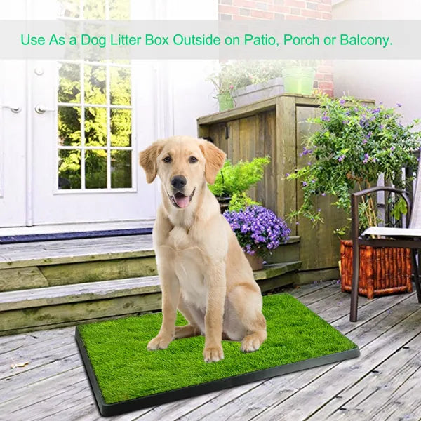 Indoor Puppy Training Pad with Grass Mat & Waste Tray - 25x20 Inches