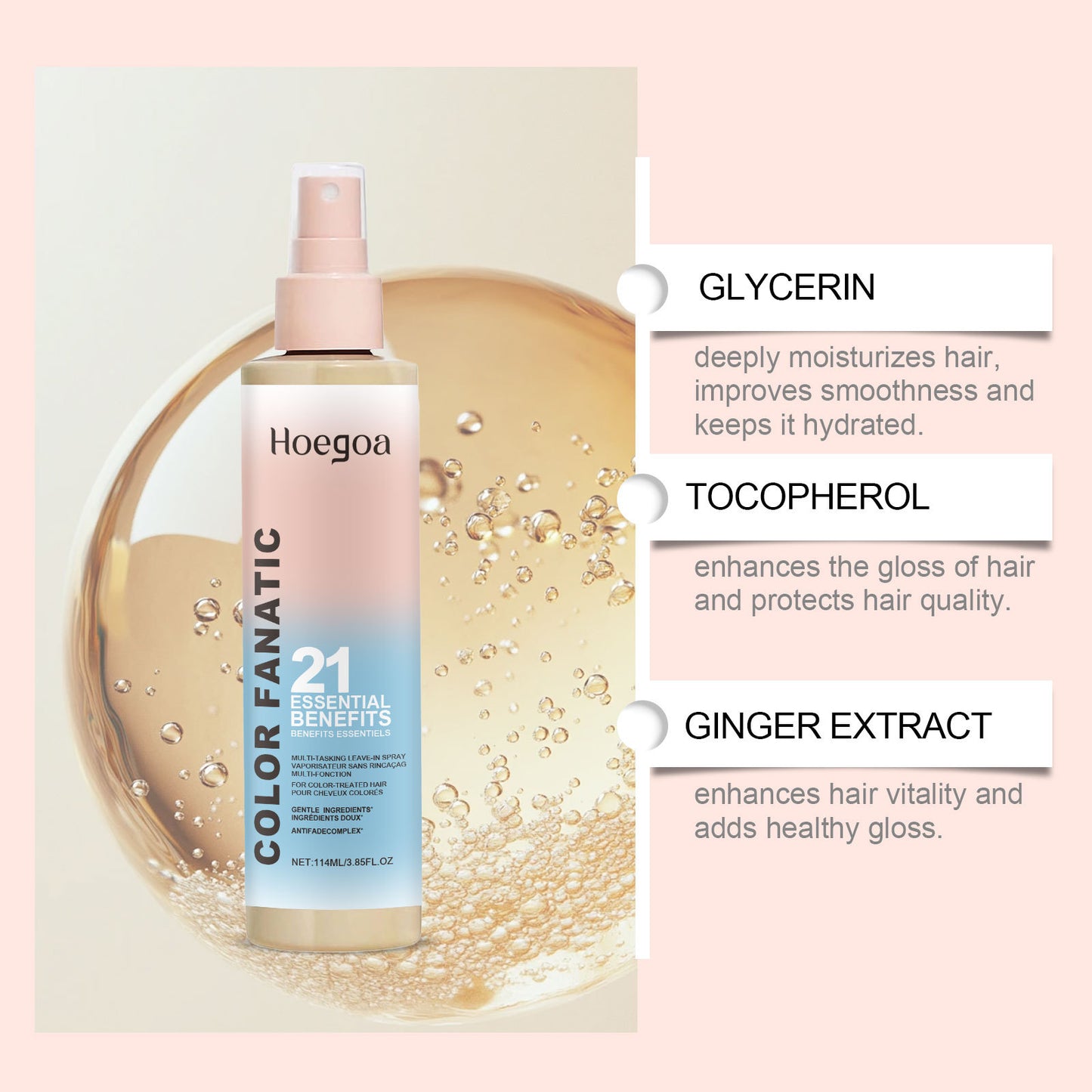 Hair Care Spray for Smooth Hair - 114ml Hydrating Hair Treatment