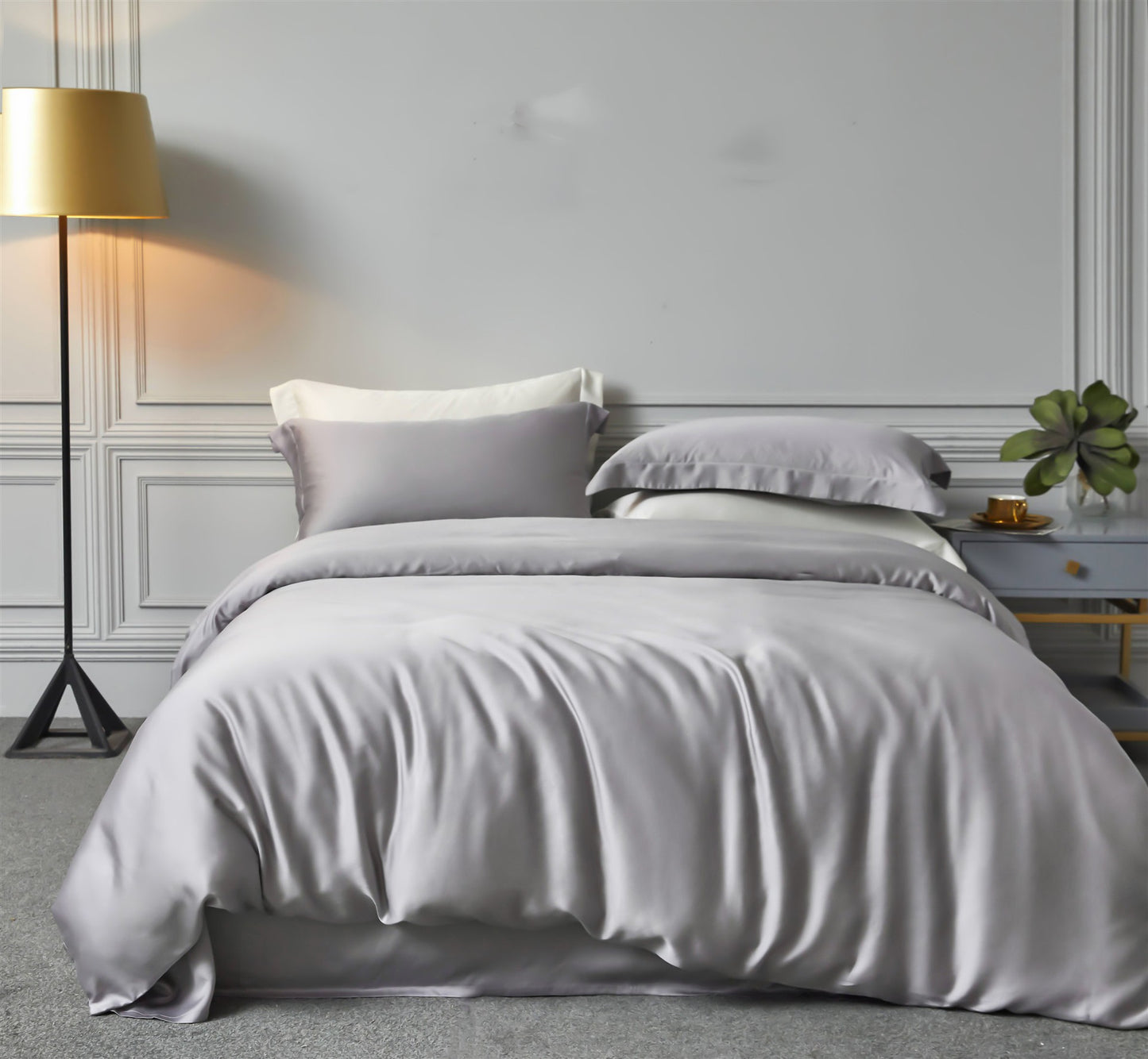 Double-Sided Tencel Bed Sheets and Bedding Set - Blue, Pink, Grey, 1.5m-2m Sizes