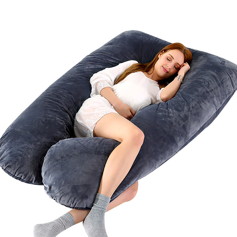 Pregnancy Support Pillow U Shape Maternity Pillow for Side Sleepers - Soft Cotton & Velvet