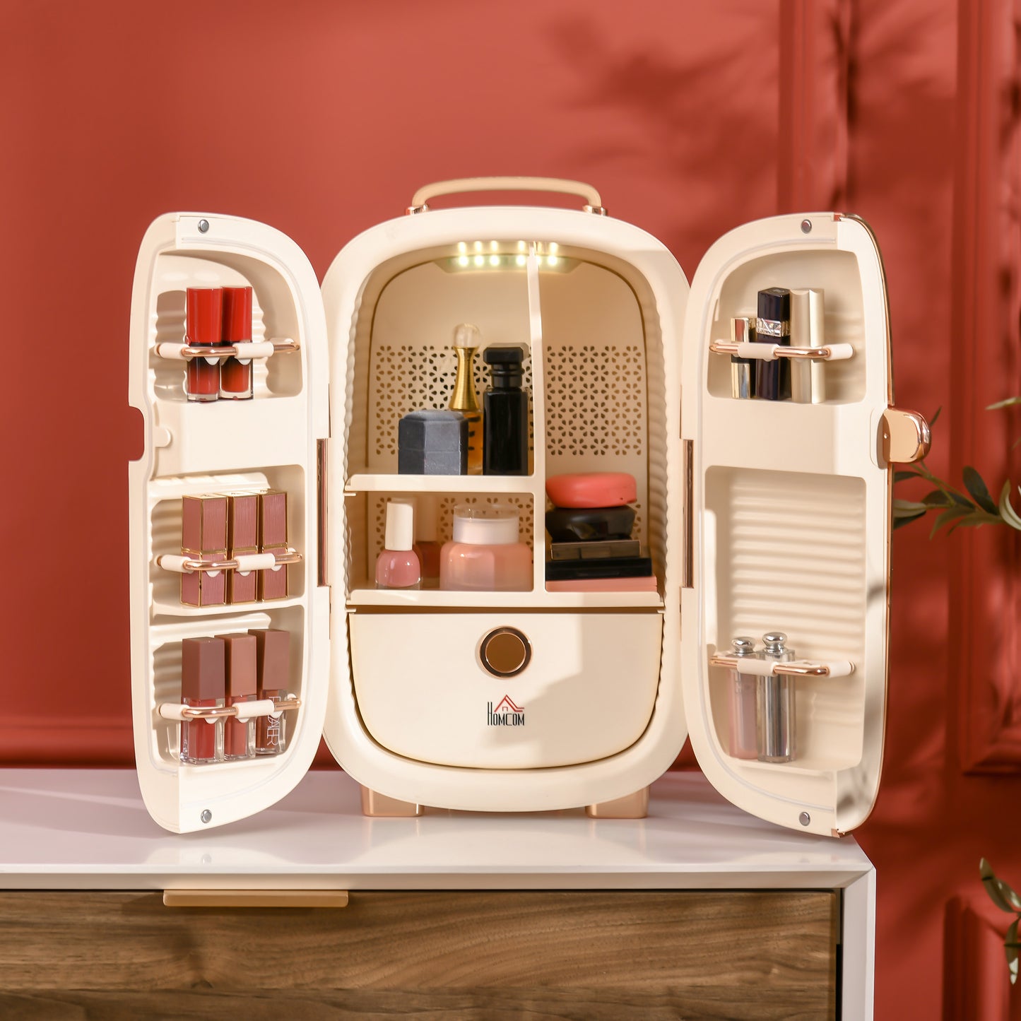 12L Portable Skincare Fridge with LED Display for Beauty & Makeup, White