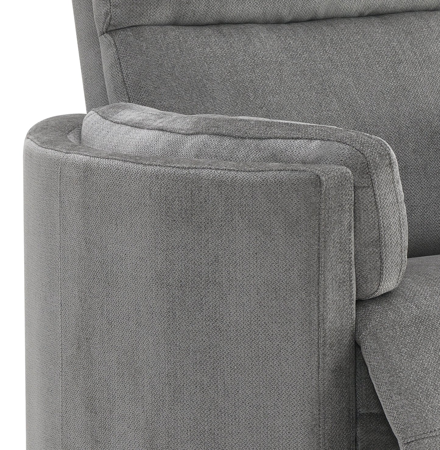 Sagen Charcoal Chenille Glider Recliner with Swivel