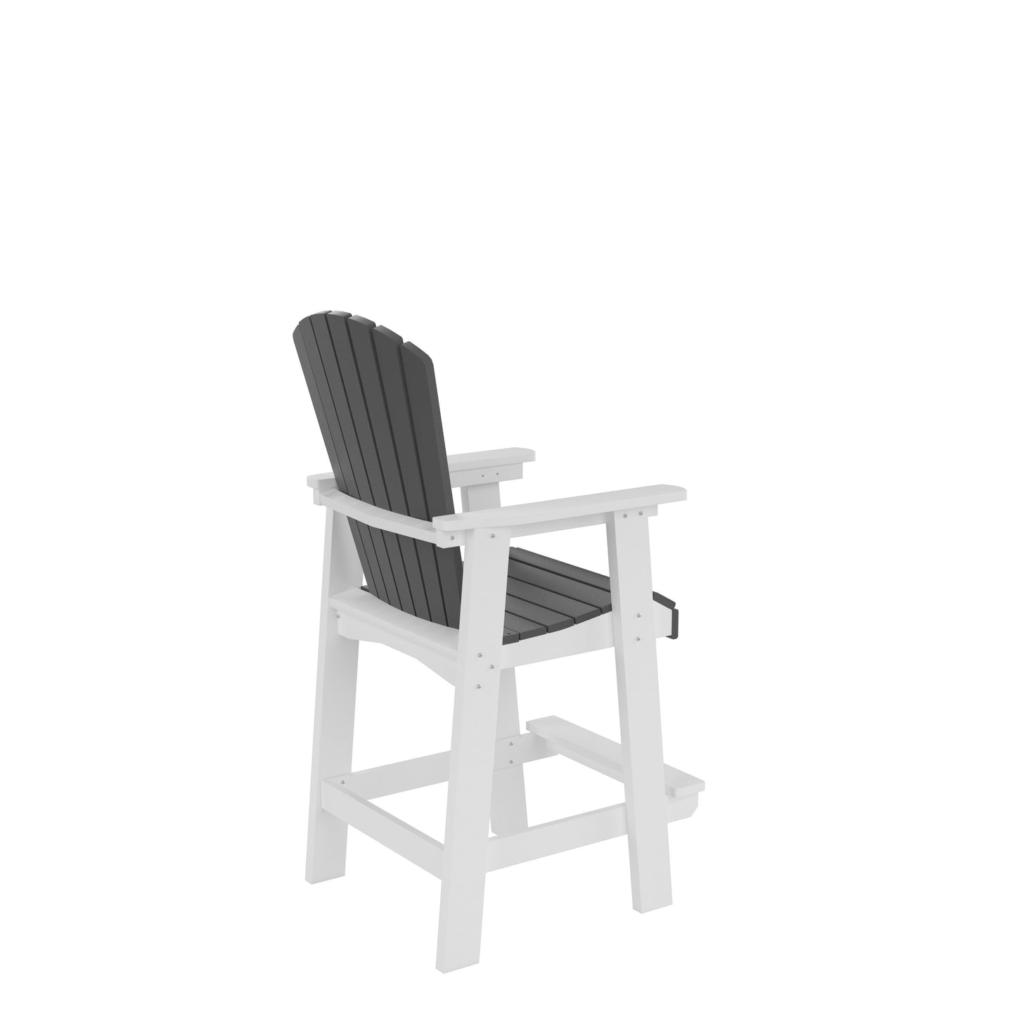 Outdoor Tall Adirondack Bar Chairs Set of 2 - White & Gray